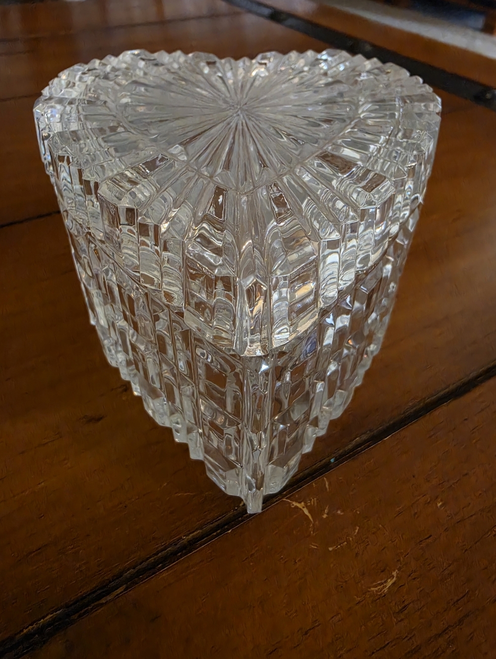 Vintage Crystal Glass Heart Trinket Dish - Picture 2 of 7